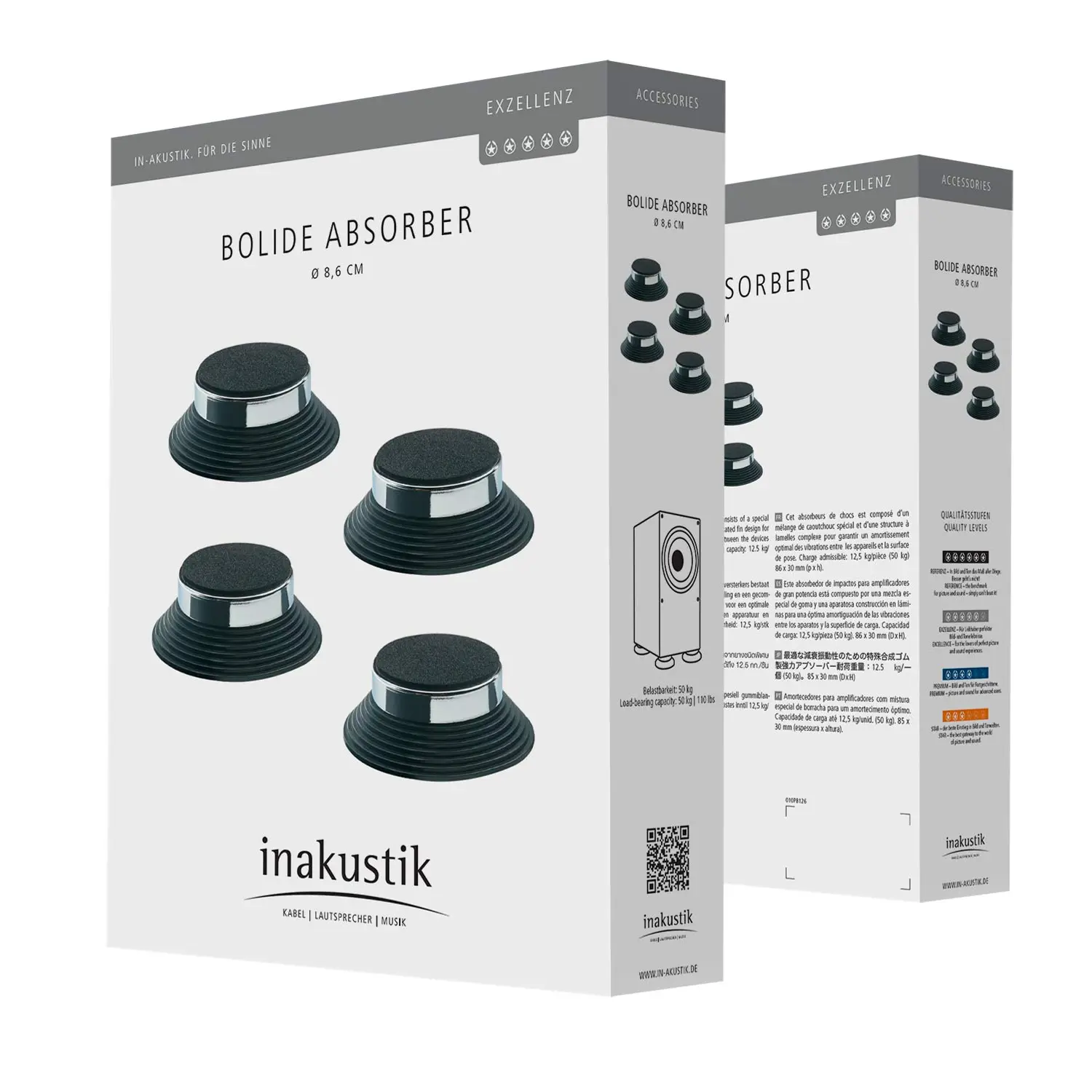 Inakustik Excellence Bolide Absorber Ø85mm x 30mm chrome ring (4 stuks) - Afbeelding 3