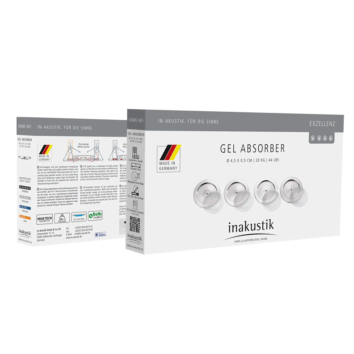 Inakustik Excellence Gel demper (enkele houder) - set van 4 - Afbeelding 2