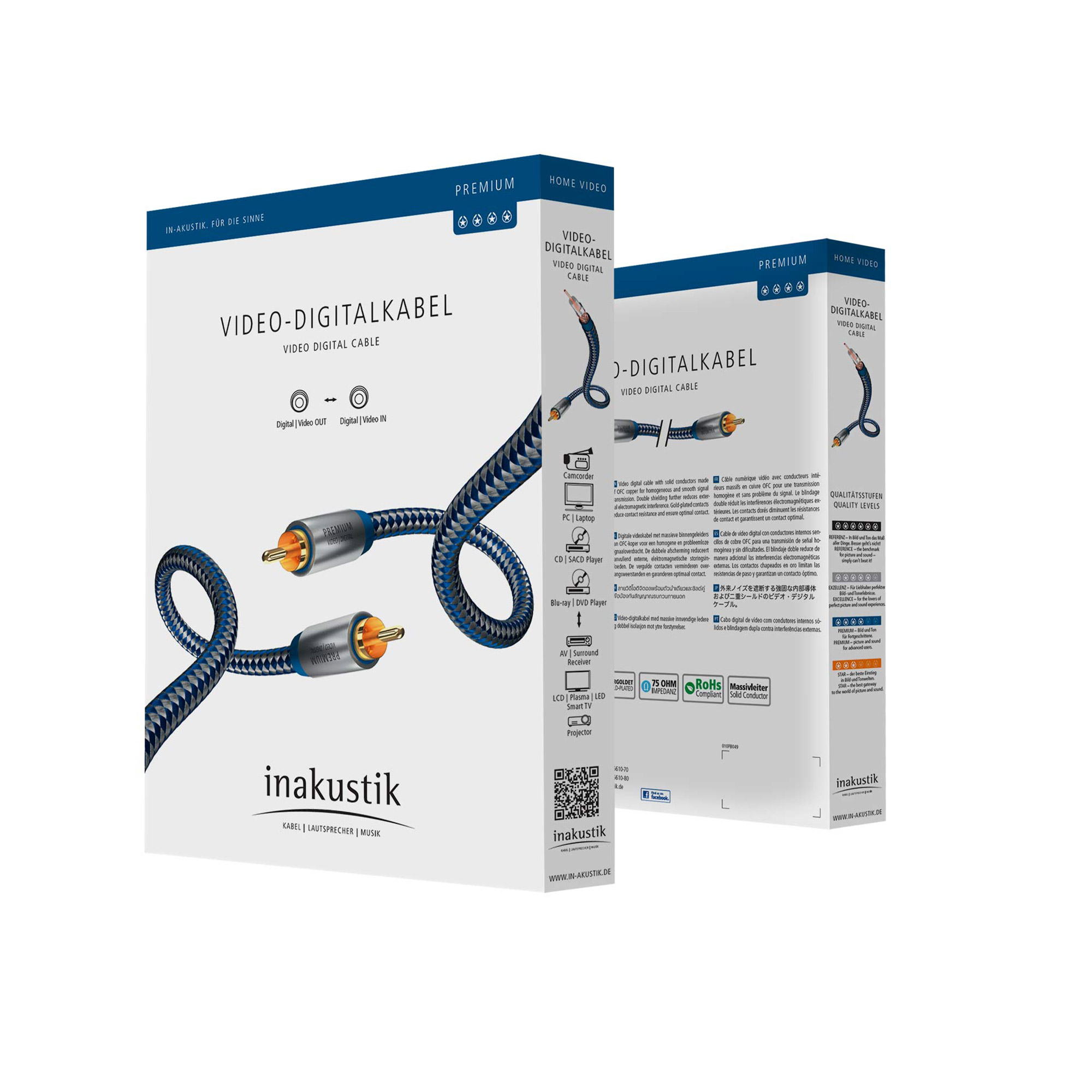 Inakustik Premium Digitale 75 Ohm Coax kabel RCARCA - Afbeelding 3