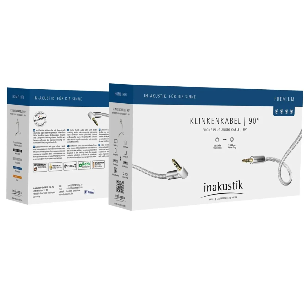 Inakustik Premium audio 3,5mm Jack <> 3,5mm Jack - 90° - Afbeelding 3