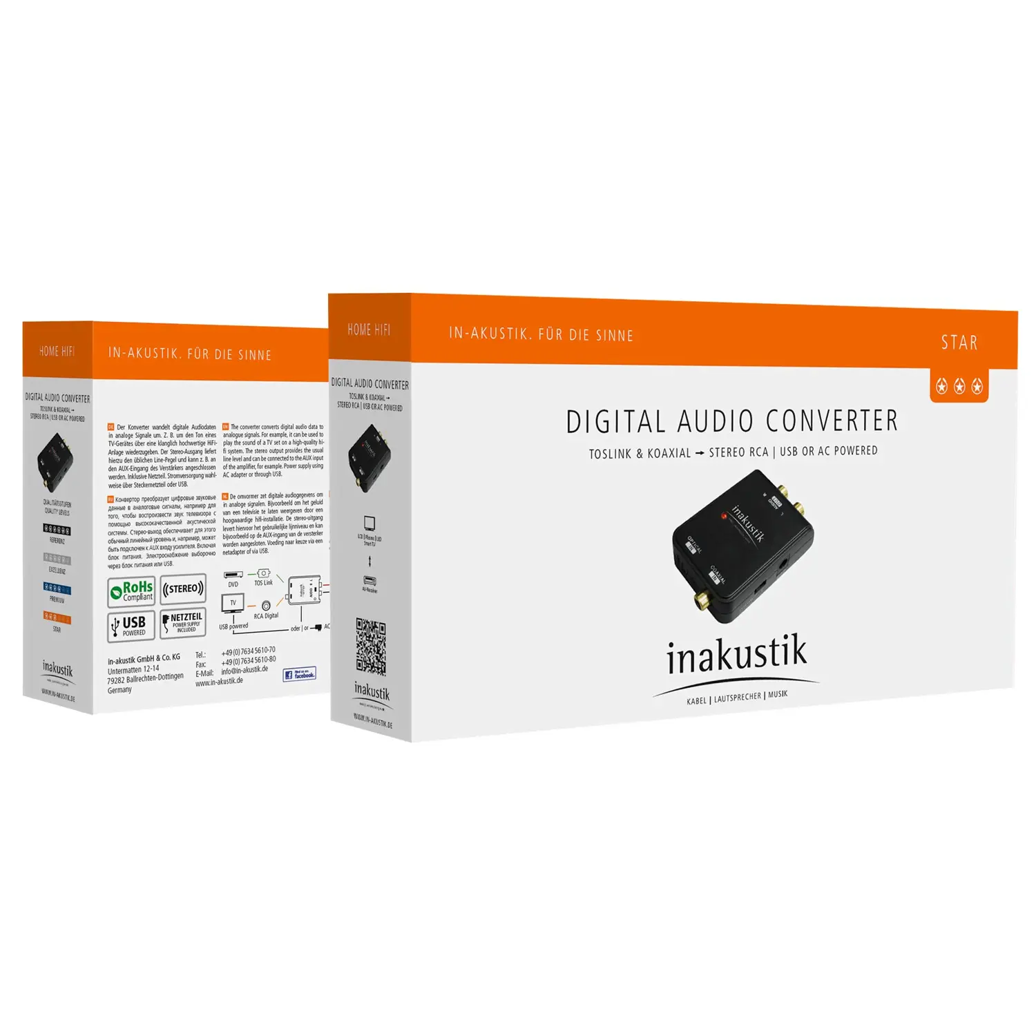 Inakustik Star DA converter - Optisch/Coax > 2x RCA (tot 96kHz/24bit) - Afbeelding 3