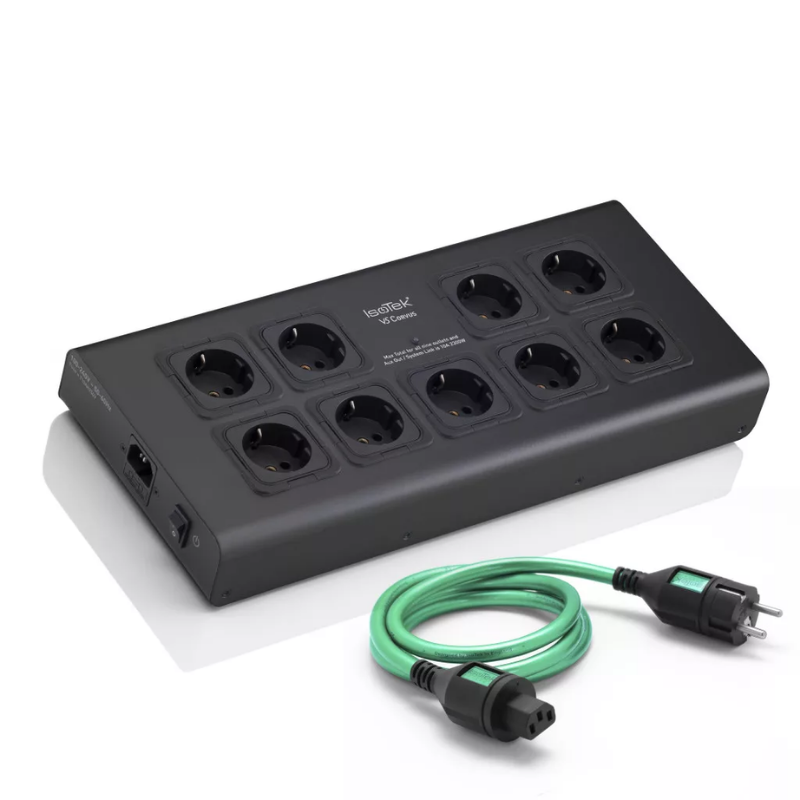 Isotek V5 Corvus 9-voudig netfilter (Zwart)met Intium 1,5 M C13