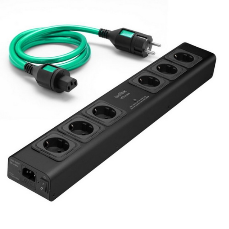 Isotek V5 Polaris 6-voudig netfilter (Zwart) met Intium 1,5 M C13